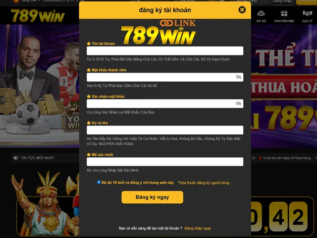 Hướng dẫn đăng ký 789win91